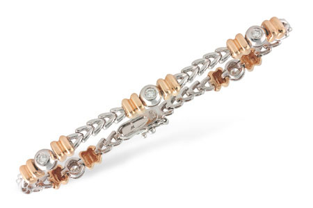 A233-23086: K045-92140 WITH ROSE GOLD BARS .45 TW