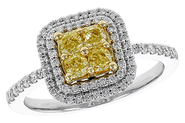 D320-49395: LDS RG .52 FANCY YELLOW DIAMONDS .85 TW